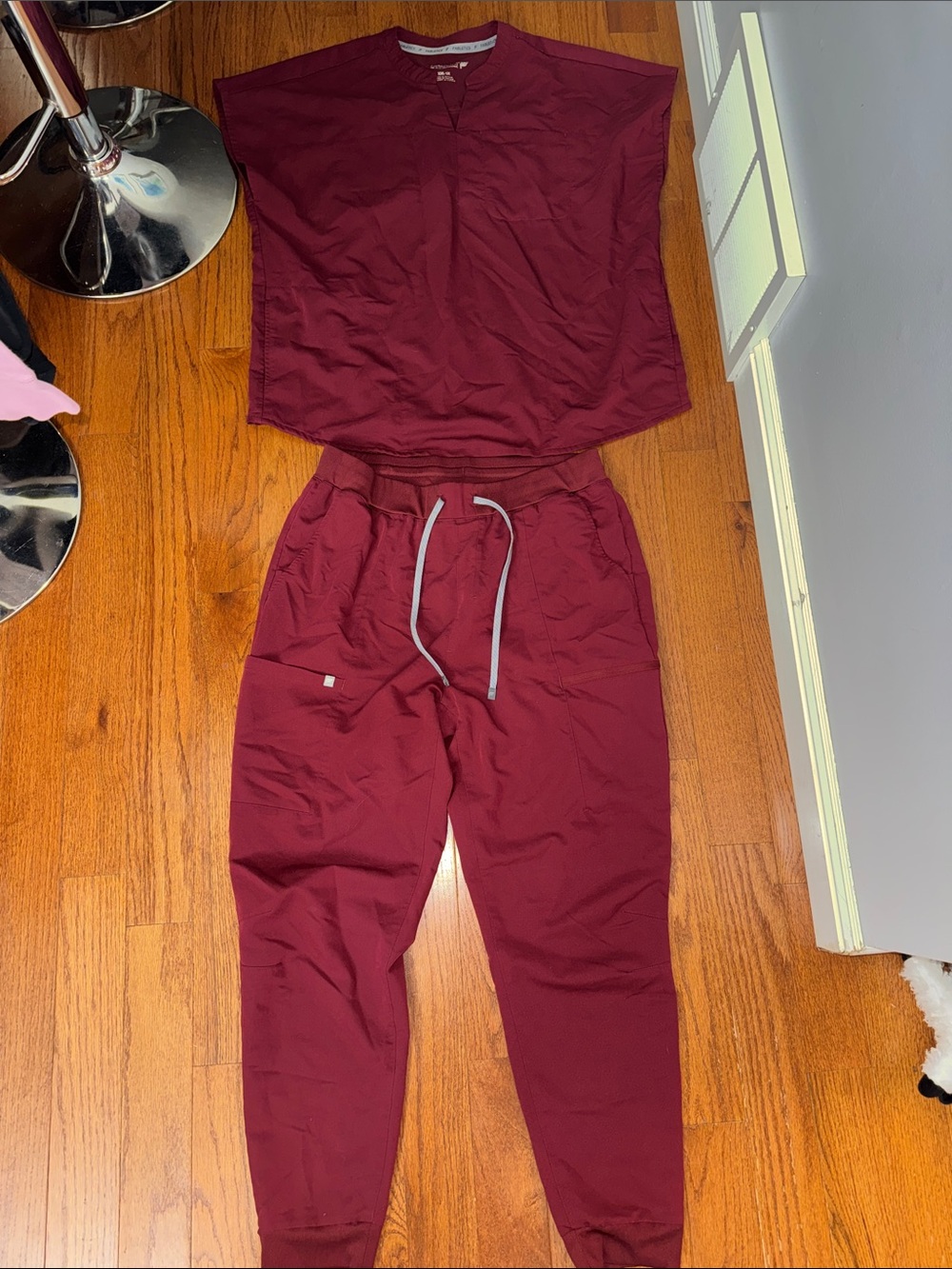 Fabletics Burgundy Two-Piece Track Top & Drawstring Joggers